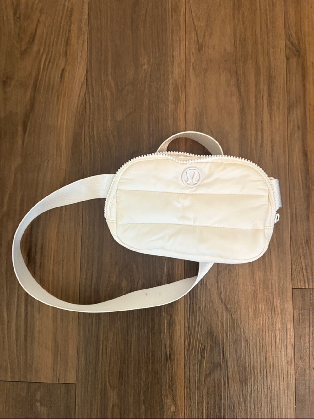 lululemon athletica Cream Quilted Crossbody Belt Bag